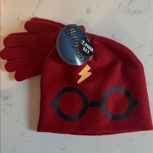 Harry Potter kids knit hat and gloves set